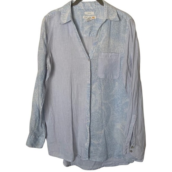 C&C California Tops - C&C California 100% Linen Button Up Shirt EUC Boho Coastal Minimalist Lagenlook